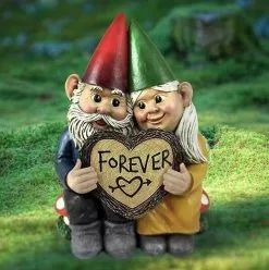 Unbranded Forever Love Funny Dwarf Couple Garden Decorations Resin Ornaments