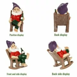 Unbranded Garden Decoration Rocking Chair Dwarf Cartoon Garden Resin Crafts -Piha myymälä 176850734 max