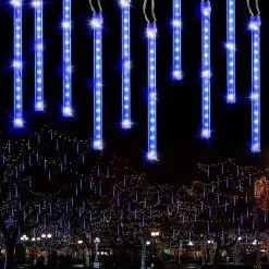 Wgthhk Rain Fairy Lights Outdoor, Led Meteor Shower Light Rain Snowfall Lights Waterproof Christmas Lighting For Wedding Party Garden Balcony Tree Decoration