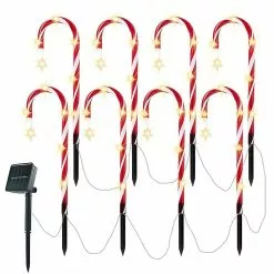 Wgthhk Solar Garden Light,cane Light,christmas Decoration Candy Cane