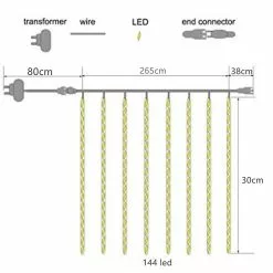 Wgthhk Rain Fairy Lights Outdoor, Led Meteor Shower Light Rain Snowfall Lights Waterproof Christmas Lighting For Wedding Party Garden Balcony Tree Decoration -Piha myymälä 186644736 max