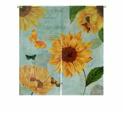 Abphqto Branch Japanese Chrysanthemum Flowers Embroidery Autumn Garden Japanese Noren Curtain Doorway Door Window Treatment Curtains 105x120 Cm