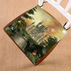 Abphqto Fabulous Castle In An Enchanted Garden Chair Pad Seat Cushion Chair Cushion Floor Cushion 45x45 Cm
