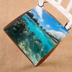 Abphqto Coral Garden Under Water Bungalows French Polynesia Chair Pad Seat Cushion Chair Cushion Floor Cushion 50x50 Cm