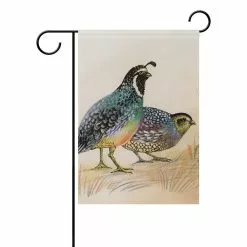 Eczjnt Watercolor Common Quails Polyester Garden Flag Outdoor Flag Home Party Garden Decor 30x45 Cm