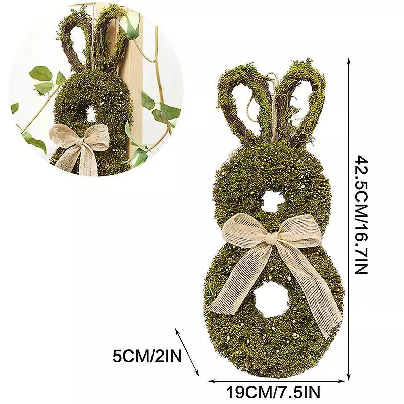 Cumdel Cute Easter Bunny Ornament Simulation Plants Wreath Creative Festival Decoration For Home Garden 4 Cumdel Cute Easter Bunny Ornament Simulation Plants Wreath Creative Festival Decoration For Home Garden - Image 2
