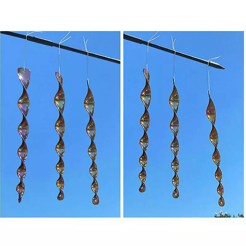 Cumdel Reflective Bird Scare Rod 10pcs Glittery Bird Reflector Spiral Garden Pendant For Window Outdoor 4 Cumdel Reflective Bird Scare Rod 10pcs Glittery Bird Reflector Spiral Garden Pendant For Window Outdoor - Image 2