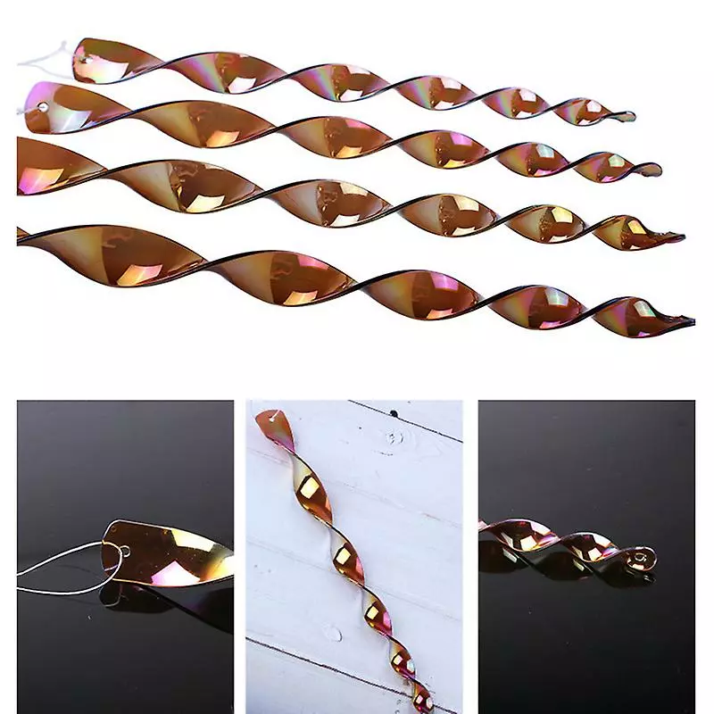 Cumdel Reflective Bird Scare Rod 10pcs Glittery Bird Reflector Spiral Garden Pendant For Window Outdoor 5 Cumdel Reflective Bird Scare Rod 10pcs Glittery Bird Reflector Spiral Garden Pendant For Window Outdoor - Image 3