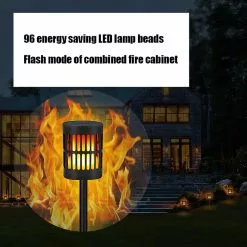 Cumdel 2pcs Hanging Solar Flame Lights Outdoor Ground Plug-in Garden Decorative 96 Led Lights For Garden -Piha myymälä 277591646 max