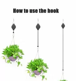 Cumdel Plant Hook Pulley Retractable Plant Hanger Pull Down Hanging Flower Basket For Garden Baskets Pots -Piha myymälä 277592005 max
