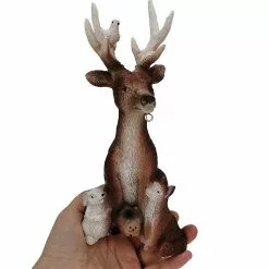 Cumdel Deer Statue With Solar Light Hand Painted Animals Resin Ornament For Home Garden Courtyard -Piha myymälä 277595083 max
