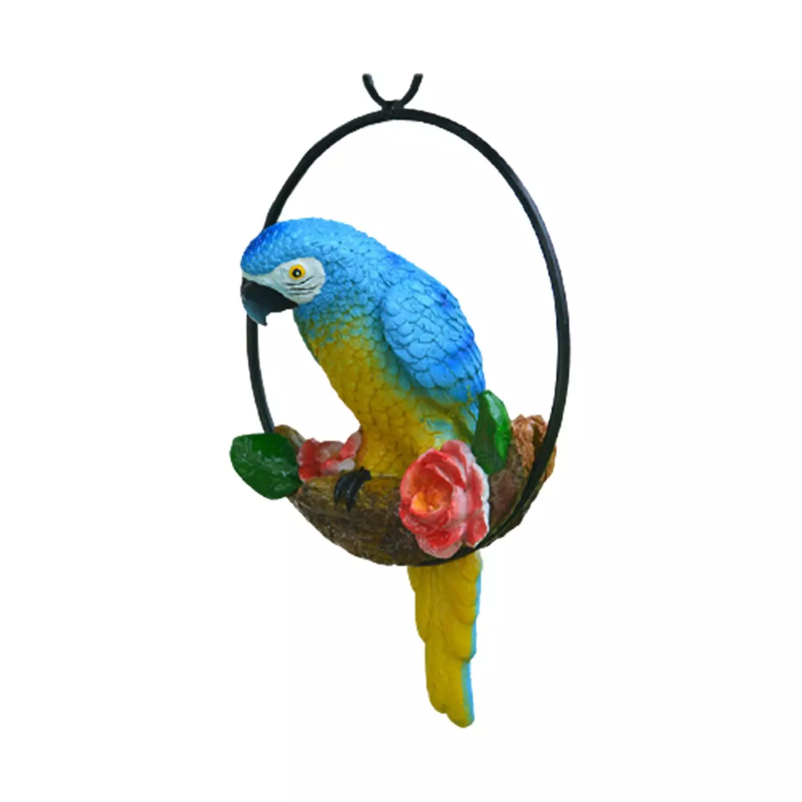 Cumdel Tropical Garden Statue Simulation Parrot Birds Perching On Ring Resin Hanging Ornament For Home 3 Cumdel Tropical Garden Statue Simulation Parrot Birds Perching On Ring Resin Hanging Ornament For Home
