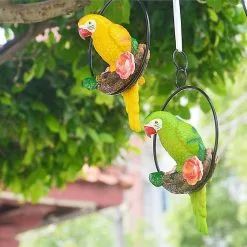 Cumdel Tropical Garden Statue Simulation Parrot Birds Perching On Ring Resin Hanging Ornament For Home 11 Cumdel Tropical Garden Statue Simulation Parrot Birds Perching On Ring Resin Hanging Ornament For Home -Piha myymälä 277596440 max
