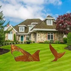 Cumdel Metal Shark Garden Stake Removable Creative Ocean Animals Statue Art Decoration For Outdoor -Piha myymälä 277599040 max