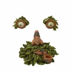 Cumdel Tree Face Decoration Resin Leaf Tree Face Garden Courtyard Cartoon Style Pendant Interesting