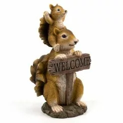Cumdel Squirrel Welcome Card Garden Welcome Decoration Kindergarten Courtyard Decoration Resin Crafts