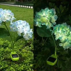Cumdel Solar Hydrangea Lamp Artificial Flower Bright Garden Lawn Decoration Lamp -Piha myymälä 277603260 max
