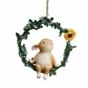Cumdel Animal Garden Statue Hanging Resin Rabbit Ornament Bunny Swinging On The Ring Cute Home Decor -Piha myymälä 277610399 max