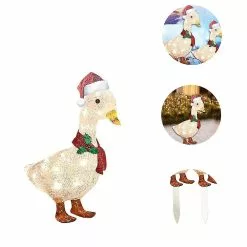 Unbranded Garden Light-up Duck Decor Scarf Light Duck Christmas Decorations