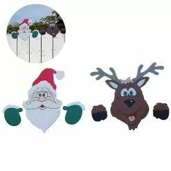 Unbranded Christmas Fence Peeker Decoration, Xmas Garden Yard Patio Fence Decoration -Piha myymälä 282486181 max