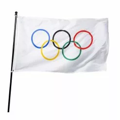 Unbranded Foldable Olympic Games Five Ring Flag Thicker Polyester Banner For Garden Courtyard