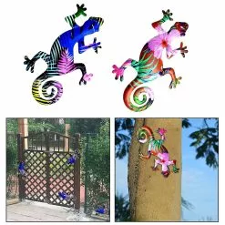 Unbranded Metal Gecko Yard Garden Outdoor Statues Home Wall Decoration Sculpture Ornaments -Piha myymälä 299506376 max