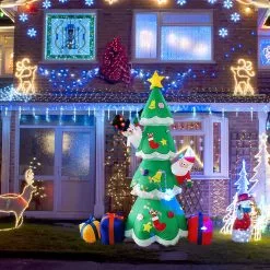 Unbranded Decorations Led Luminous Christmas Tree Santa Claus Ornaments 2.1m Durable Inflatable For Yard Lawn Garden Ornamnets -Piha myymälä 300871399 max