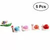 Toyvian 5pcs Miniatures Resin Snails Moss Micro Landscape Small Crafts Cute Ornaments For Home Mini House Fairy Garden Decoration