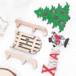 Unbranded Christmas Desktop Ornament Diy Sleigh Wooden Craft Home Garden Decoration -Piha myymälä 321832422 max