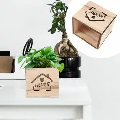 Unbranded 1pc Wood Flower Pot Wooden Garden Home Decoration Square Flowerpot For Home -Piha myymälä 326677387 max