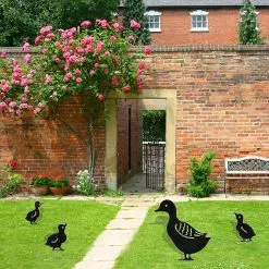 Unbranded 4 Pcs Black Hollow Iron Duck Family Shape Garden Sculptures Statues Ornament -Piha myymälä 335934388 max