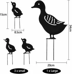 Unbranded 4 Pcs Black Hollow Iron Duck Family Shape Garden Sculptures Statues Ornament -Piha myymälä 335934392 max