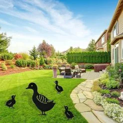 Unbranded 4 Pcs Black Hollow Iron Duck Family Shape Garden Sculptures Statues Ornament -Piha myymälä 335934396 max
