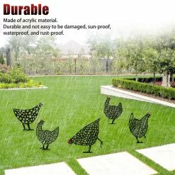Unbranded 5pcs Chicken Yard Art Outdoor Garden Backyard Lawn Stakes Acrylic Hen Home Decor -Piha myymälä 358439182 max