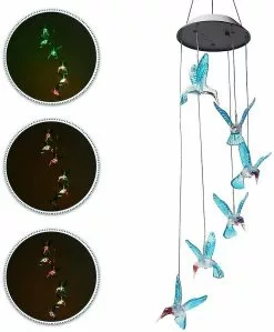 Ssdlv Hummingbird Solar Wind Chimes, Led Waterproof Wind Chime For Ourdoor Garden -Piha myymälä 371164110 max