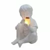 Fsu Solar Boys Girls Statue Kids Holding A Lighting Bottle Outdoor Garden Waterproof Resin