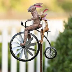 Fsu Vintage Polkupyörä Metalli Tuuli Spinner Seisoo Pole Garden Piha Nurmikko Koristelu -Piha myymälä 374679205 max
