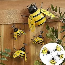 Unbranded 4pcs Ladybug Bee Mini Fairy Garden Wall Hanging Decor Country Ornaments