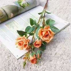 Unbranded Qinhai Rose Branch Portable Korean Style Fabric Fadeless Vivid Simulation Peony Bouquet Home Garden Wedding Decoration -Piha myymälä 380411081 max