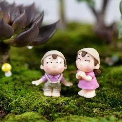 Unbranded 1pair Miniature Lover Figures Bonsai Succulent Garden Smiling Couple Ornaments -Piha myymälä 380461499 max