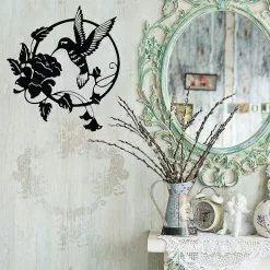 Unbranded Round Metal Hummingbird Silhouette Wall Decoration,metal Wall Decor Tree Art Metal Bird Garden Wall Art Signs,for Bedroom Living Room Office Corridor -Piha myymälä 386825477 max