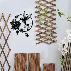 Unbranded Round Metal Hummingbird Silhouette Wall Decoration,metal Wall Decor Tree Art Metal Bird Garden Wall Art Signs,for Bedroom Living Room Office Corridor -Piha myymälä 386825502 max