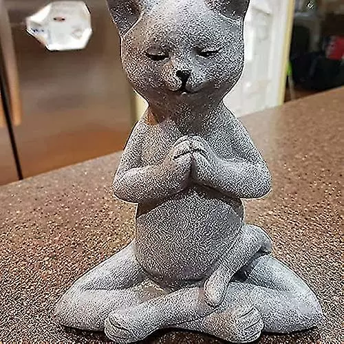 Unbranded Animal Sculpture In Meditation - Dog / Frog / Cat - Decoration For Fairy Garden, House 4 Unbranded Animal Sculpture In Meditation - Dog / Frog / Cat - Decoration For Fairy Garden, House - Image 2