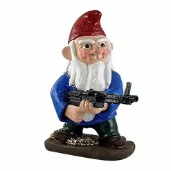 Unbranded Machine Gunner Garden War Gnome Decor Statue