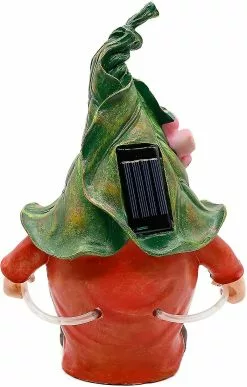Unbranded Garden Gnome Statue With Solar Led Lights, Resin Gnome Figurine Playing Hoop, Outdoor Gnomes Garden Decorations For Patio Yard Lawn Porch, Ornament Gi -Piha myymälä 393878685 max