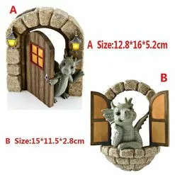 Unbranded Garden Dragon Statue Resin Wall Art Decoration Dinosaur Ornament -Piha myymälä 393879463 max