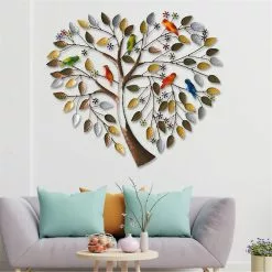 Unbranded Tree Of Life Heart Shaped Metal Wall Hanging Art Round Sculpture Garden Home Decor A -Piha myymälä 396766137 max