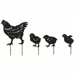 Unbranded 4pcs Metal Chicken Garden Metal Stakes, Hollow Garden Animal Ornaments -Piha myymälä 414276306 max