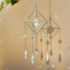 Unbranded Crystal Suncatcher Hanging Wind Chimes Wind Chime Home Garden Decor K9