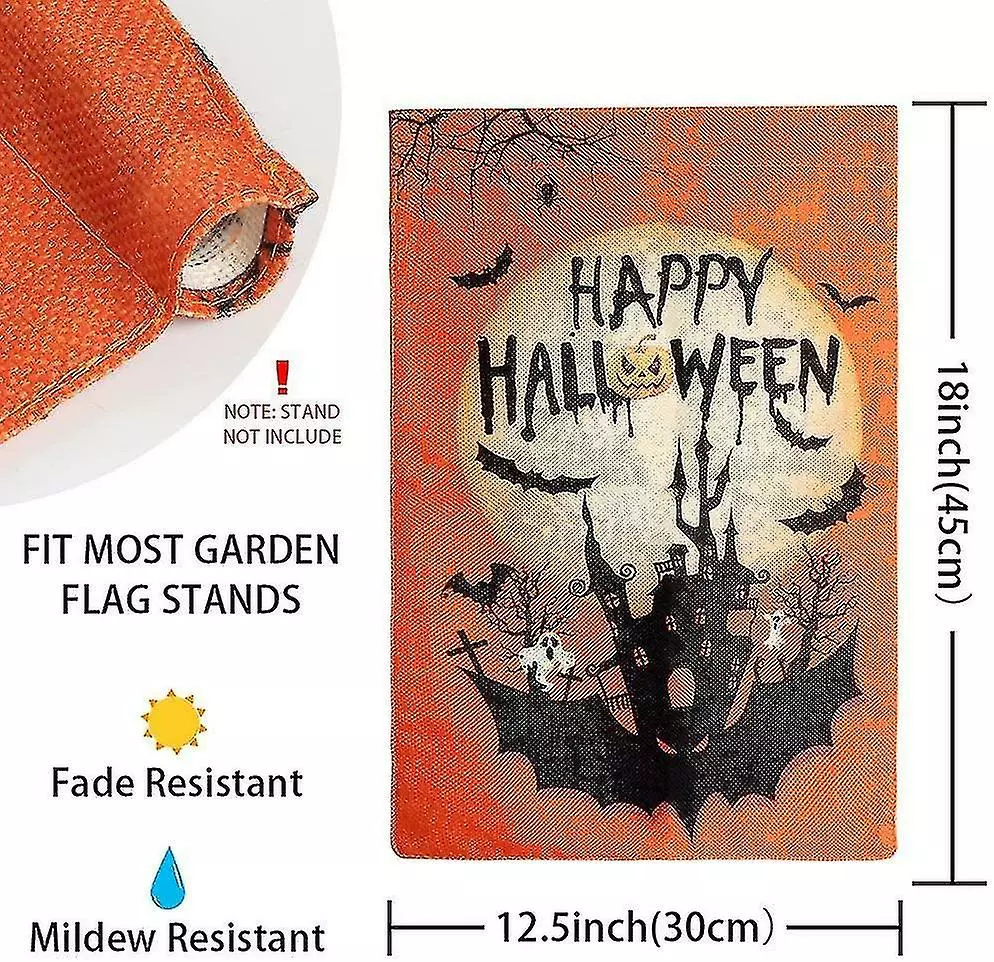 Unbranded 2023- Garden Flag Double Flag, Ghost Pumpkin Bat Castle Rough Room Garden Garden Banner, For Garden Garden Outdoor Decoration 4 Unbranded 2023- Garden Flag Double Flag, Ghost Pumpkin Bat Castle Rough Room Garden Garden Banner, For Garden Garden Outdoor Decoration - Image 2